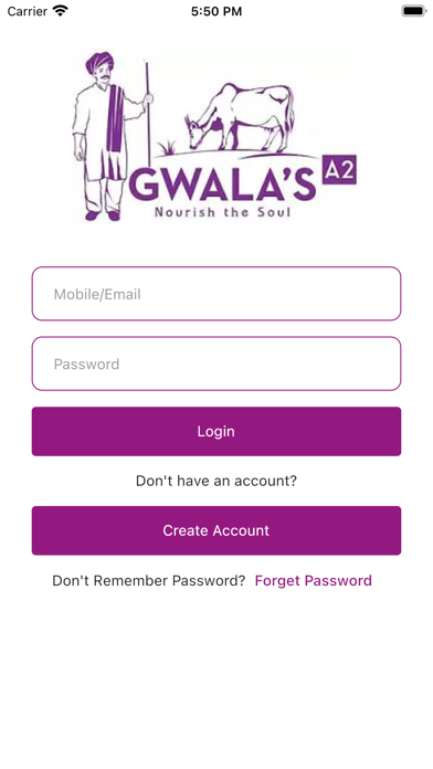 Gwala's A2 Milk App Screenshot