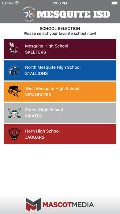 Mesquite ISD Athletics Screenshot