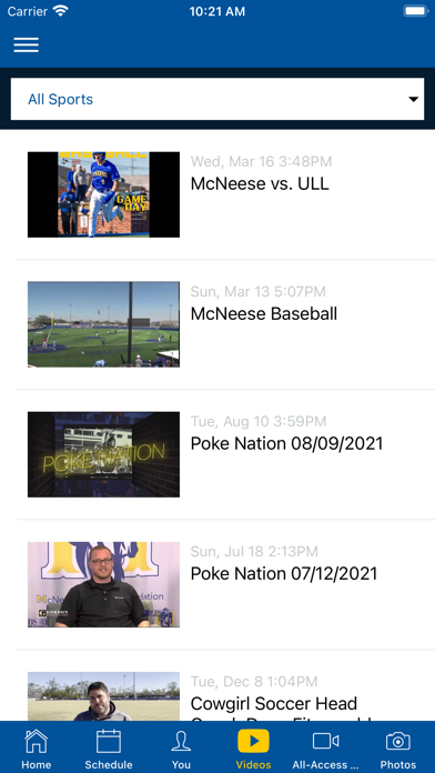 McNeese Athletics Screenshot