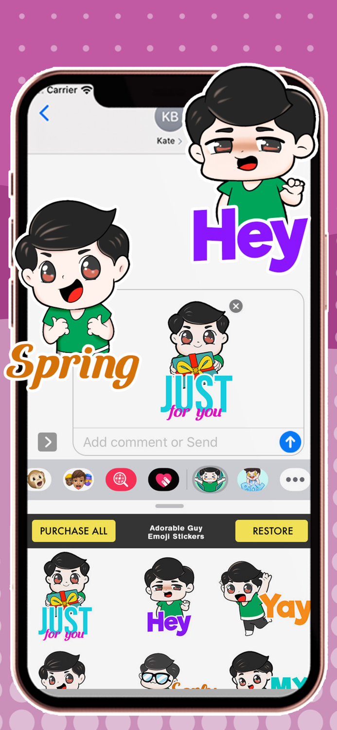 Adorable Guy Emoji Stickers