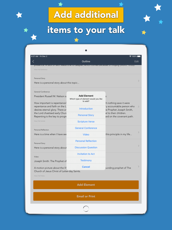LDS Talk and Lesson Generator iPad screenshot 6 - Reference app