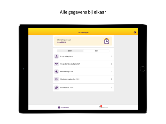Toeslagen iPad app afbeelding 1