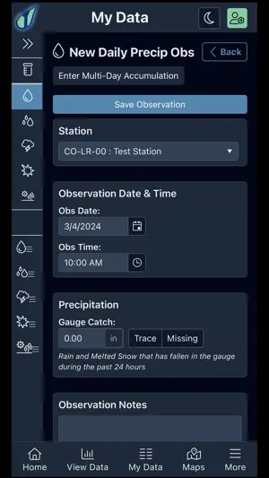 CoCoRaHS screenshot 2