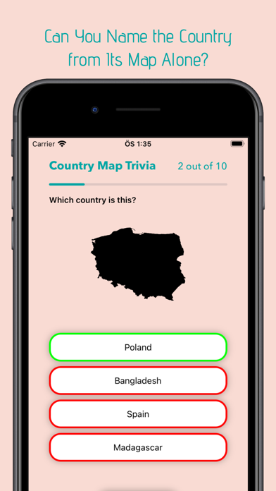 Country Map Trivia Screenshot