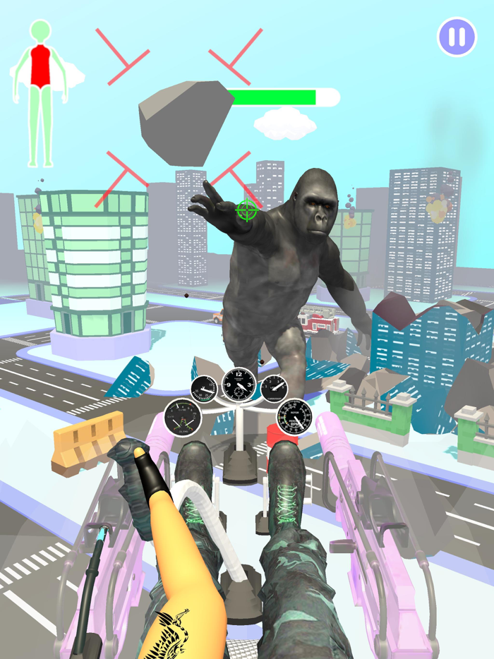 Helicopter Hit Giant Attack