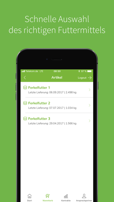 RWO Futter-App Screenshot