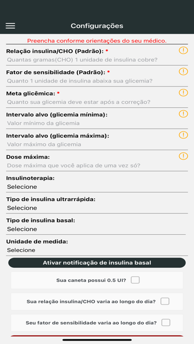 Insulin Calculator Screenshot