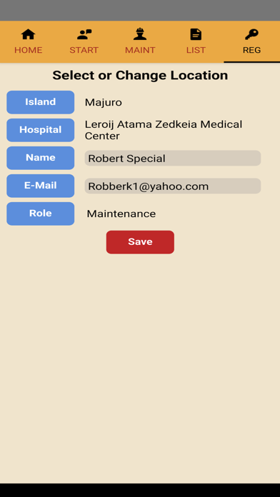 Hospital Maintenance Screenshot