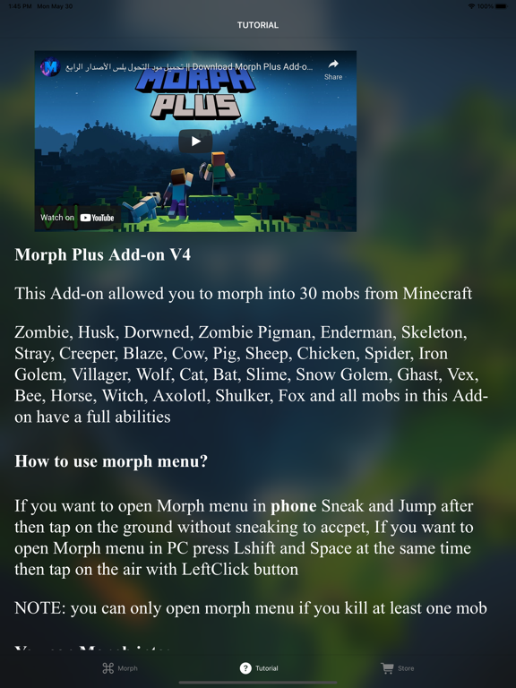 MCPE ADDONS - Morph Mods screenshot 4