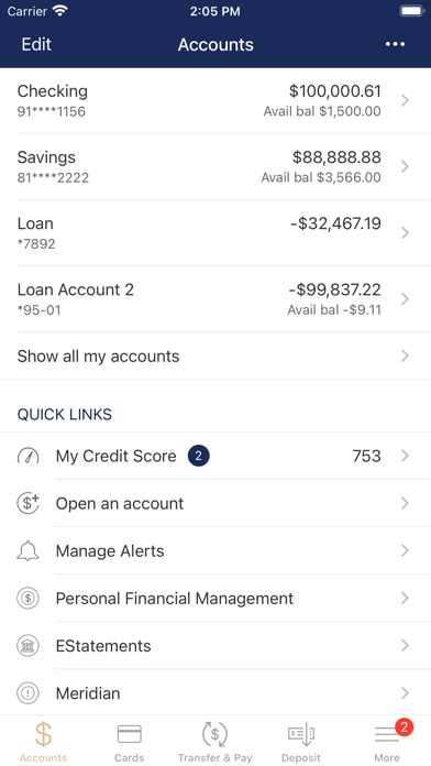 FFBW Personal Banking Screenshot