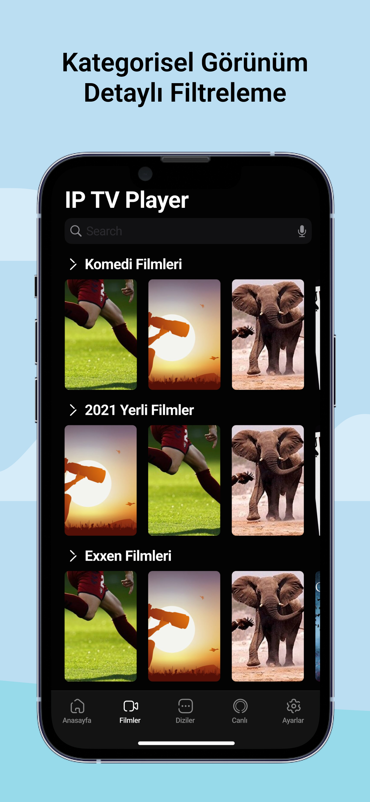 IPTV Player - Categories IP TV