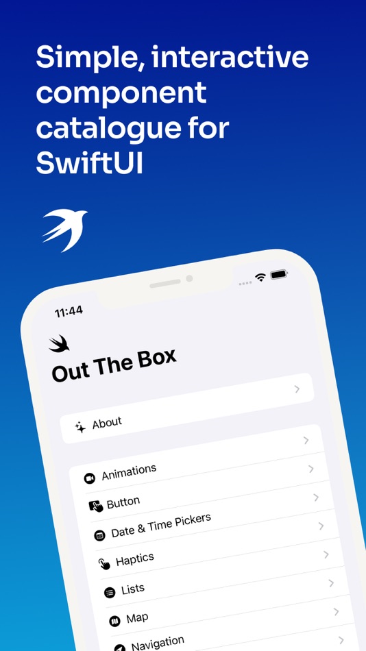 #1. Out The Box: SwiftUI Catalogue (iOS) Podle: Tessa Grafen