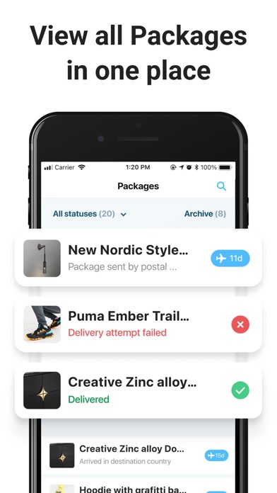 Package Tracker - pkge Mobile Screenshot