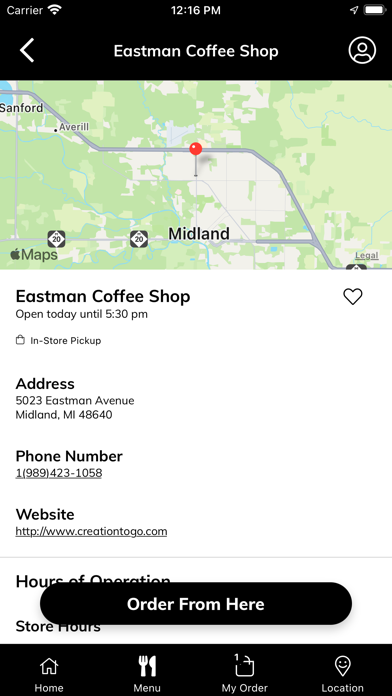 Creation Coffee Screenshot