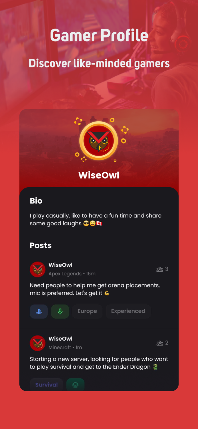 GamerLink LFG Find Teammates