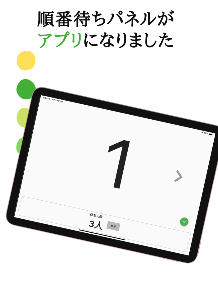 順番待ちパネル  呼び出し番号の表示用呼出システム