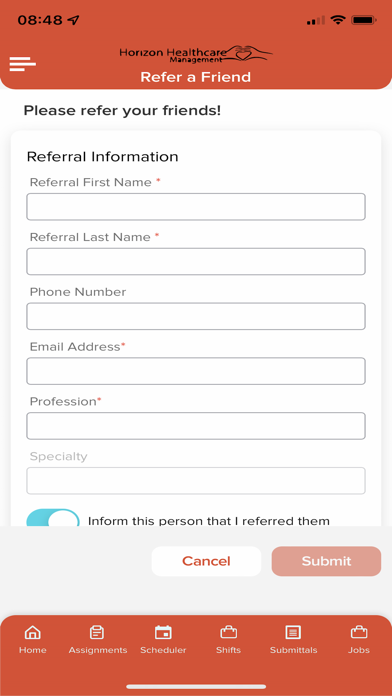 Horizon Healthcare Management Screenshot