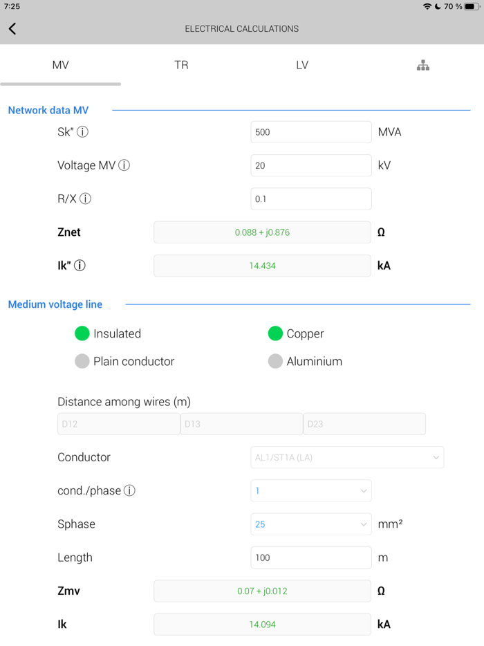 Medium Voltage Calculations