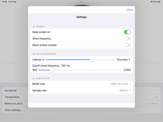 Screenshot #5 pour Transposable Chromatic Tuner