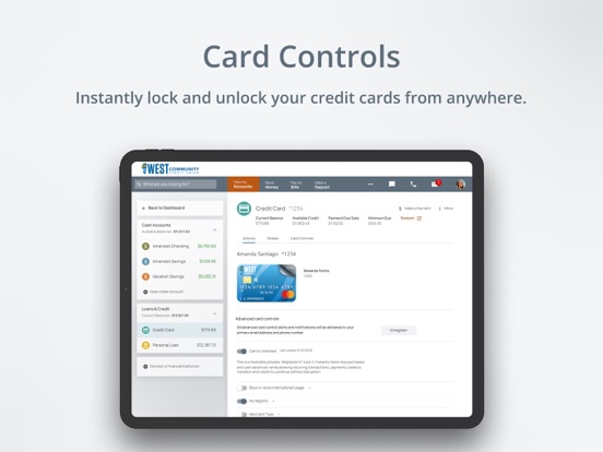 West Community Credit Union iPad screenshot 5 - Finance app