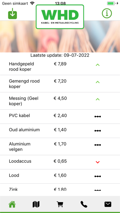 WHD Kabel- en Metaalrecycling Screenshot