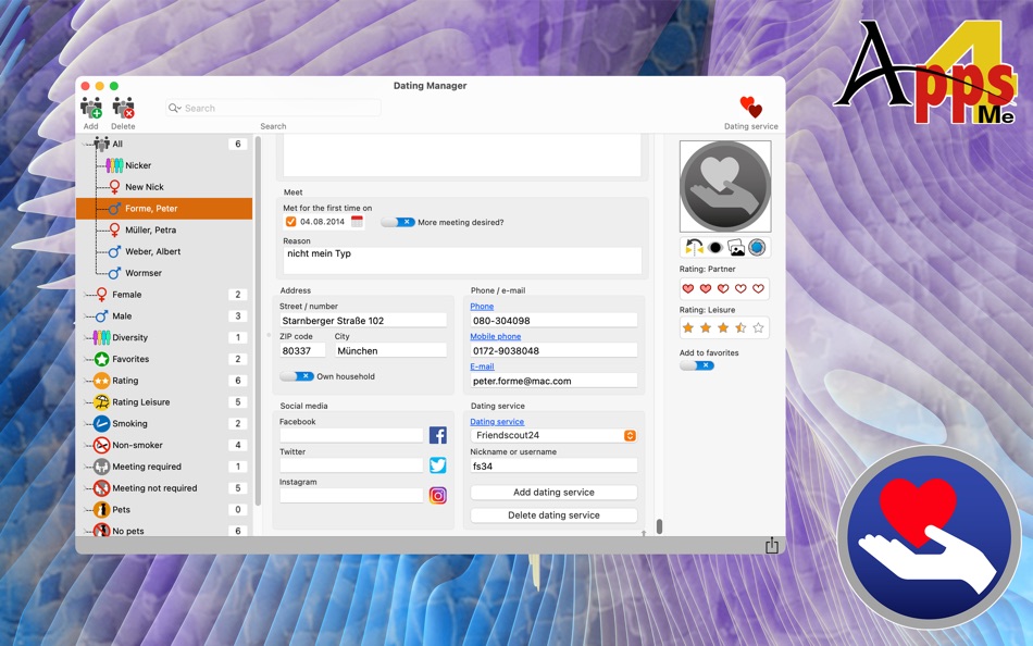 #3. Dating Manager (macOS) 由: @pps4Me