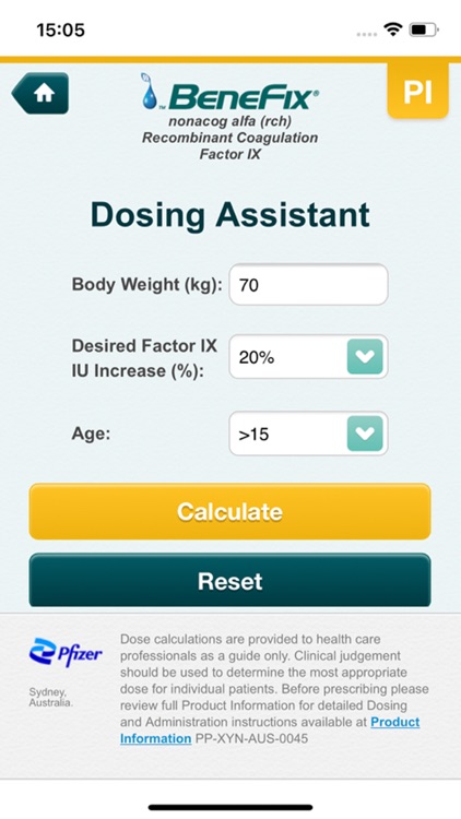 Haemophilia Dosing Assistant