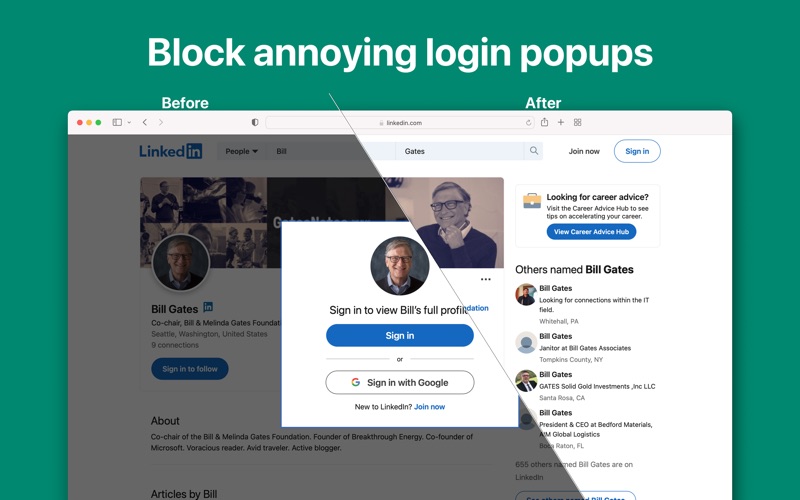 banish - block login popups iphone screenshot 1
