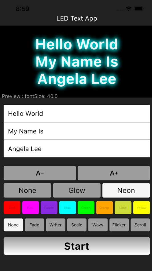 #2. LED Text Effect (iOS) By: Chotika Towmontree