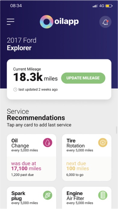 Oilapp: Track vehicle service Screenshot