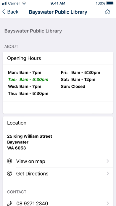 City of Bayswater Libraries Screenshot