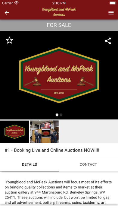 Youngblood and McPeak Auctions Screenshot
