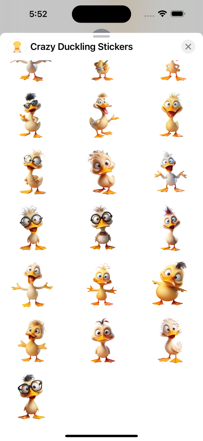 Crazy Duckling Stickers