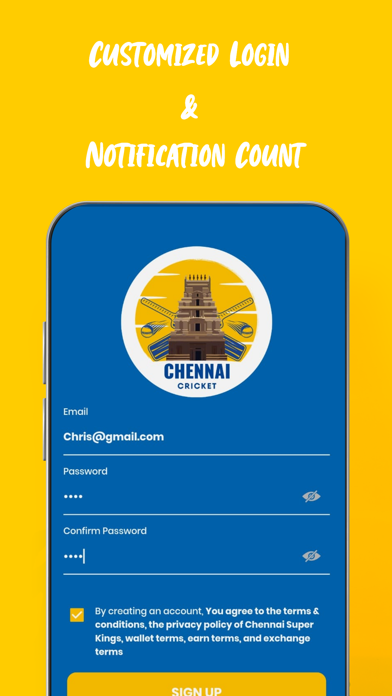 Chennai T20 Cricket Fan App Screenshot