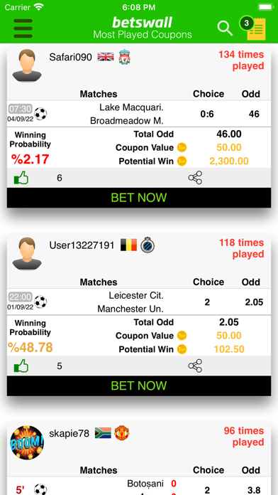 BetsWall Football Betting Tips Screenshot