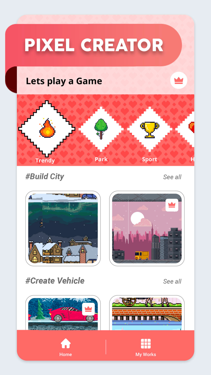 Pixel World Maker puzzle app