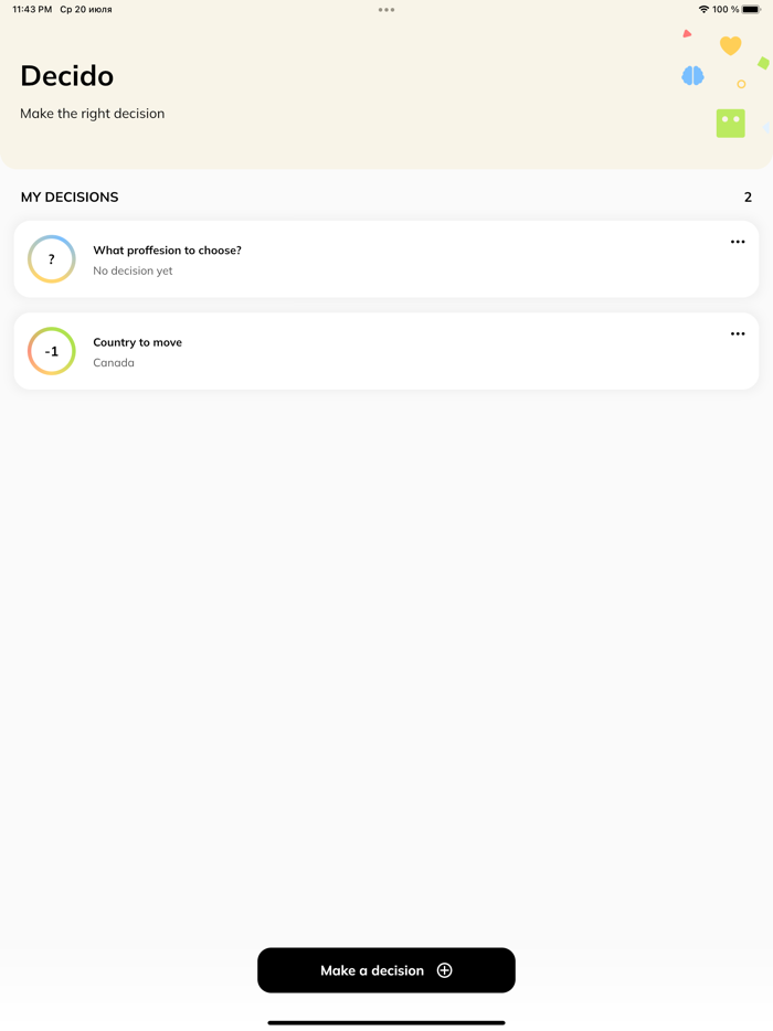 Decision Maker - Pros and Cons