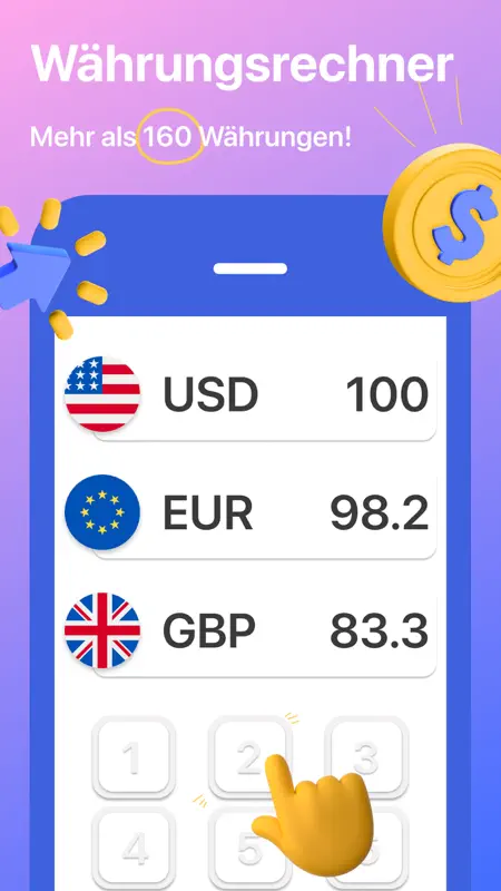 Currency converter, widget screenshot 1 of 9