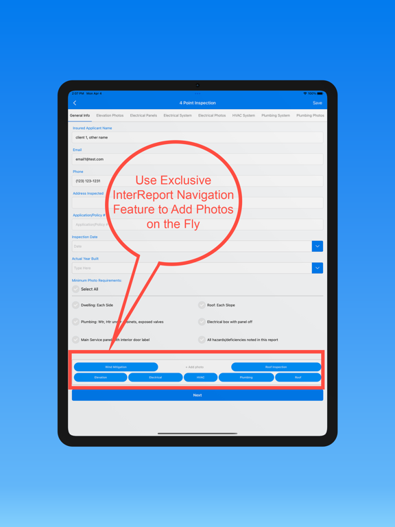 Quick Fill Inspection iPad screenshot 4 - Business app