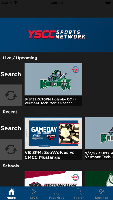YSCC Sports Network Screenshot