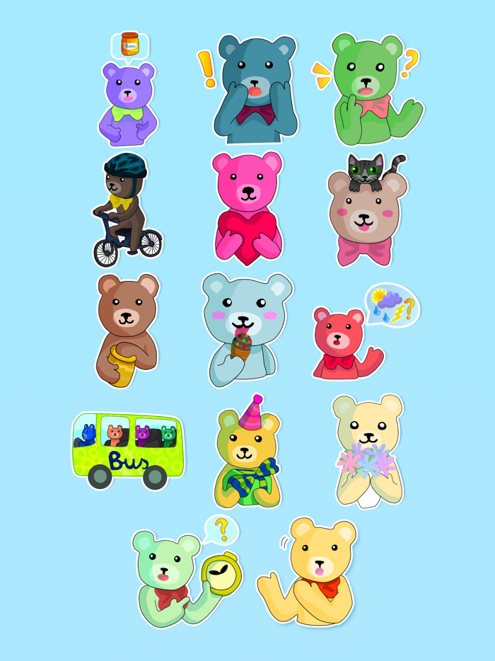 Sweet Teddy Bear Stickers