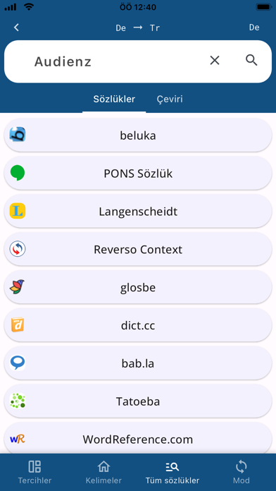 German Turkish Dictionary DeTr Screenshot