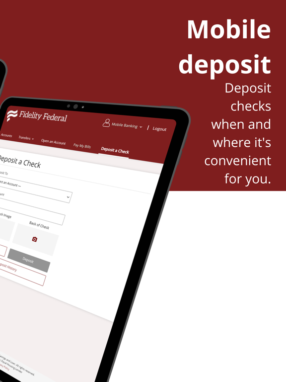 Fidelity Federal iPad screenshot 5 - Finance app
