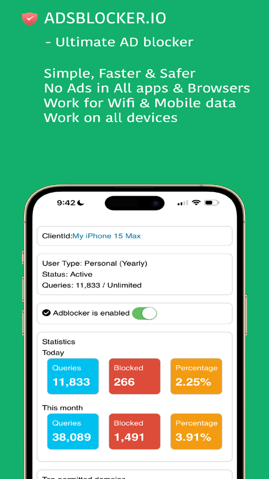 #1. AdBlocker DNS-Ultimate Adblock (iOS) 由: AdsFree LLC