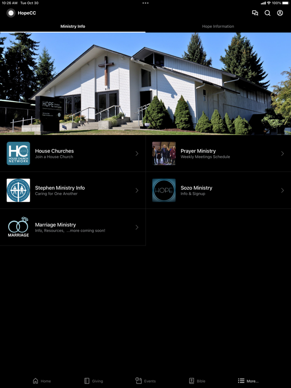 Hope Christian Community iPad screenshot 3 - Education app