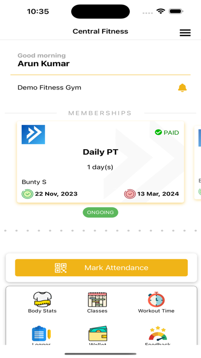 Central Fitness Screenshot