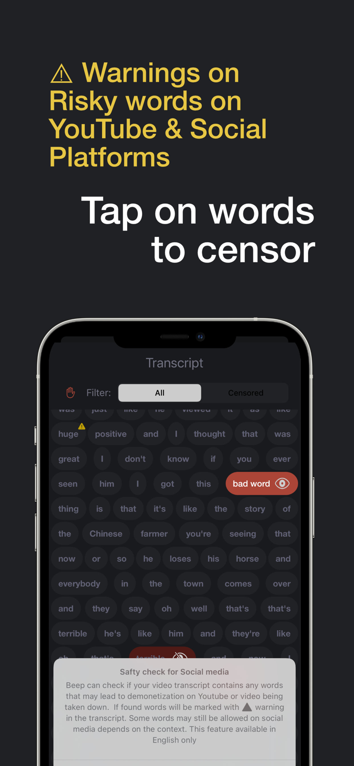 Beep - Censor videos easily