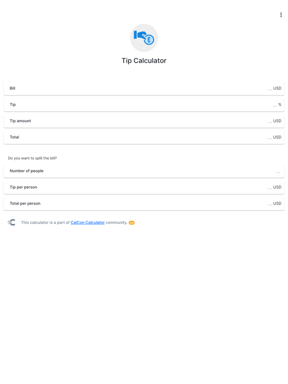 Tip Calculator - CalCon