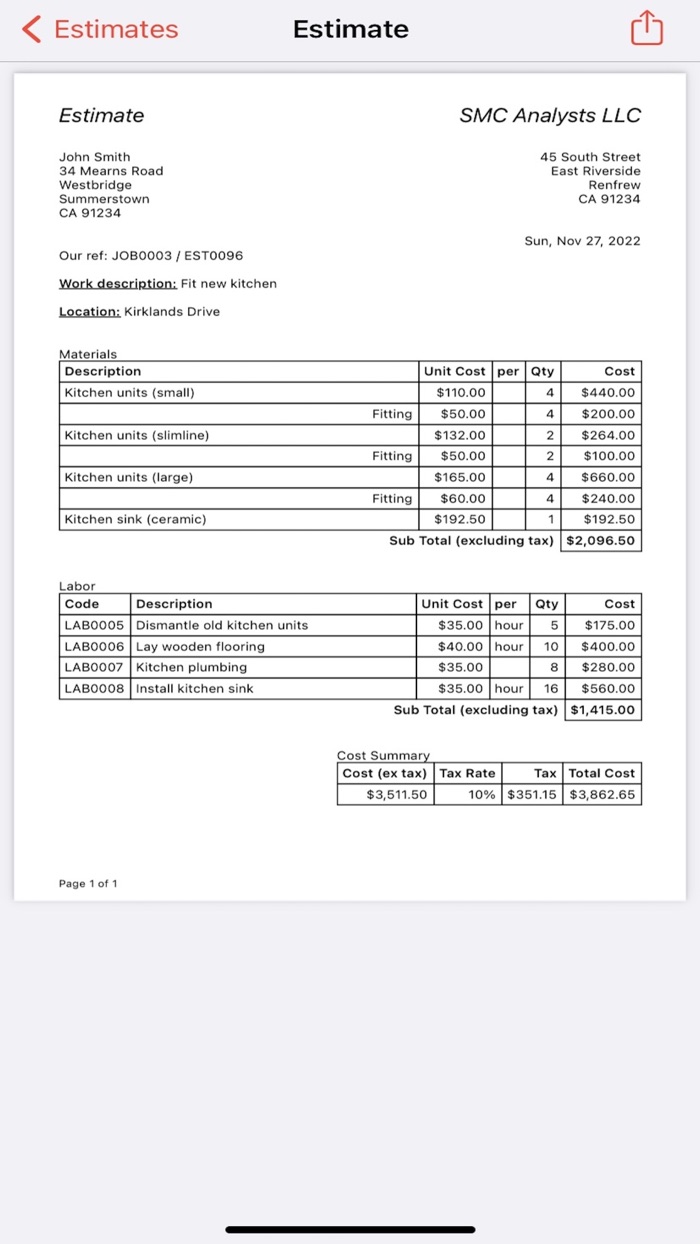 Invoice and Estimate App