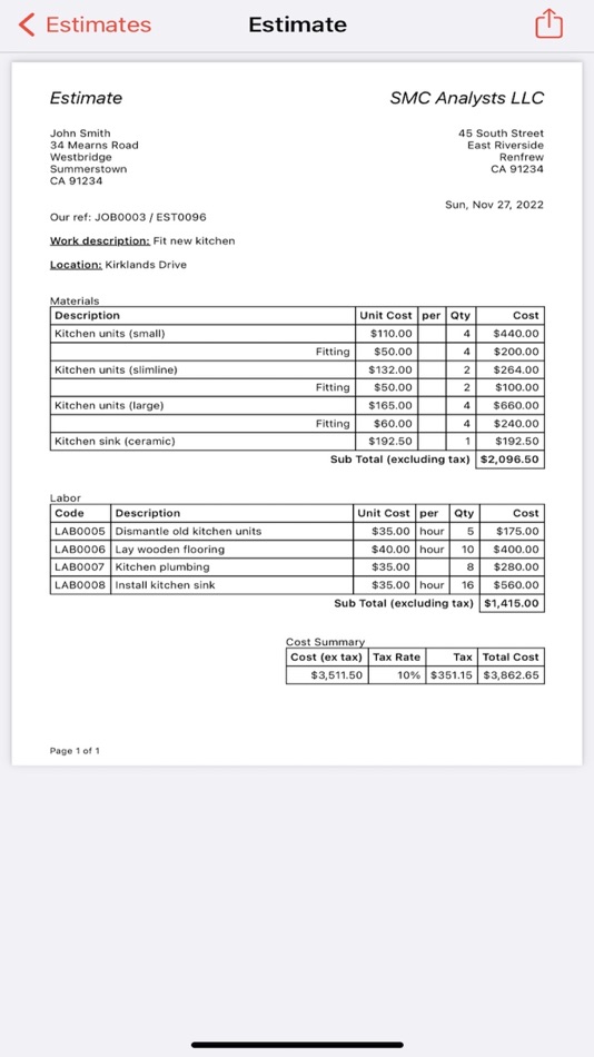 #6. Invoice & Estimate App (iOS) 由: SMC Analysts Ltd